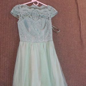 Mint green lace and tulle dress